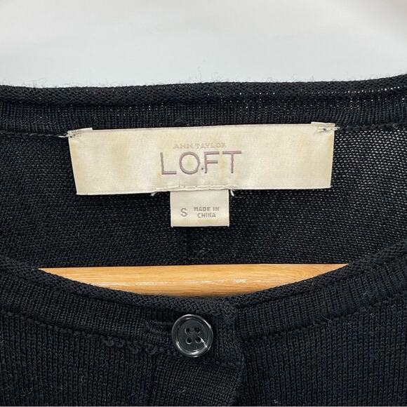 Loft Signature Cardigan Wool Blend Soft Button Front Sweater Size S Lightweight - Picture 8 of 9
